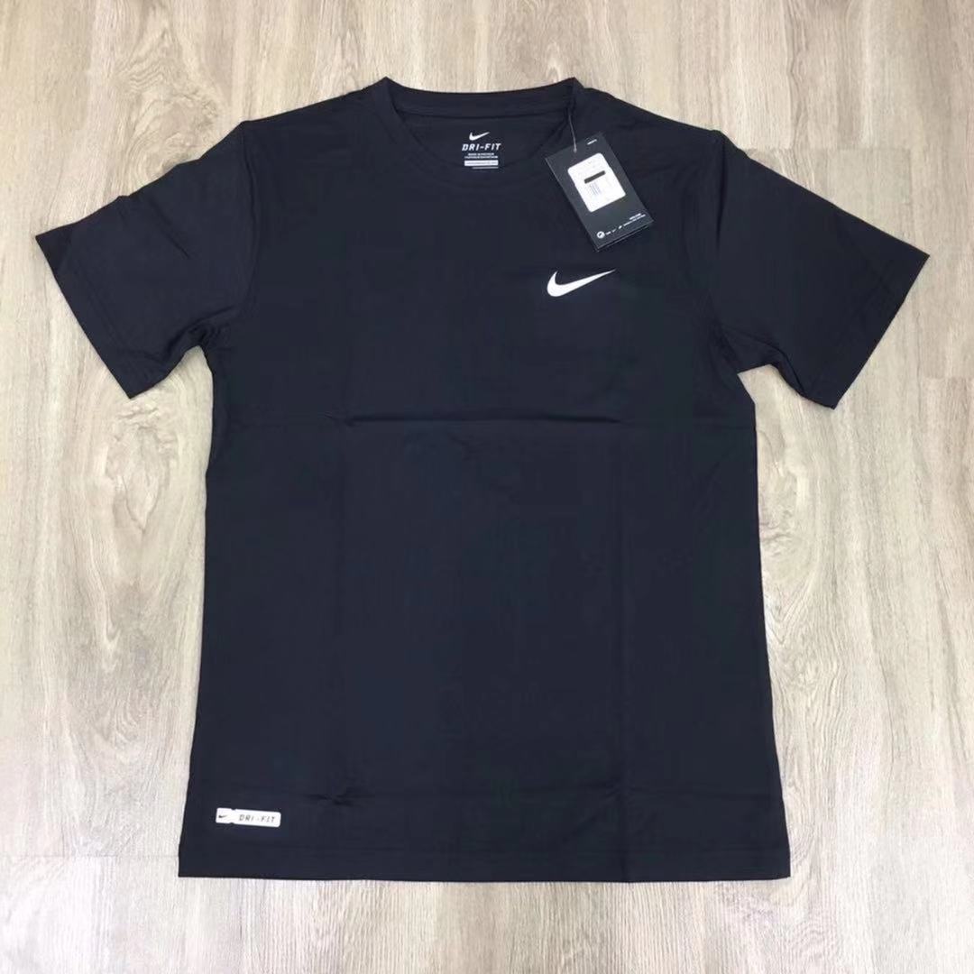 (BLACK L)Nike Sport Wear T-Shirt Men Round Neck Style(Ready Stock)